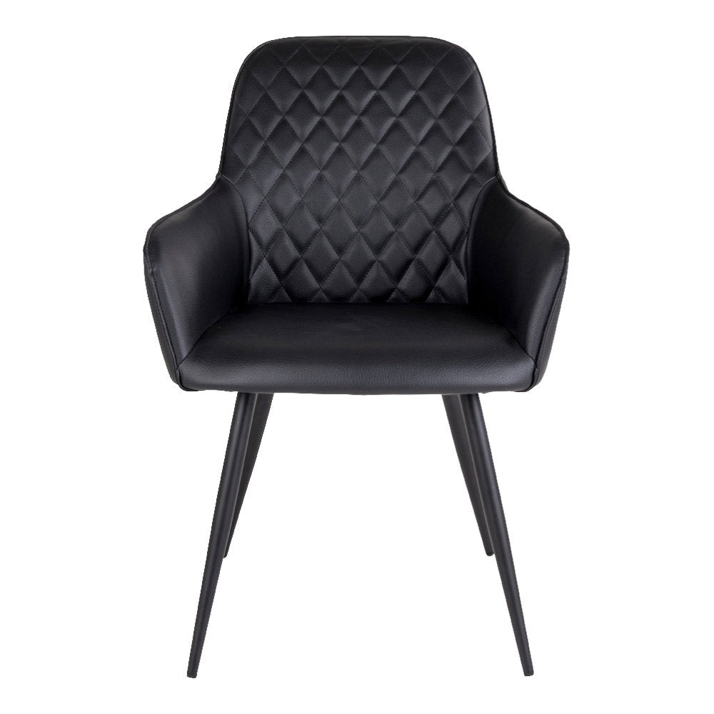 2-pk Harbo spisestol sort PU-skinn