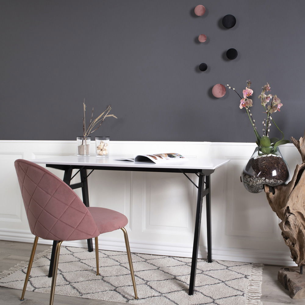2-pk House Nordic Geneve velvet rosa/messing spisestol