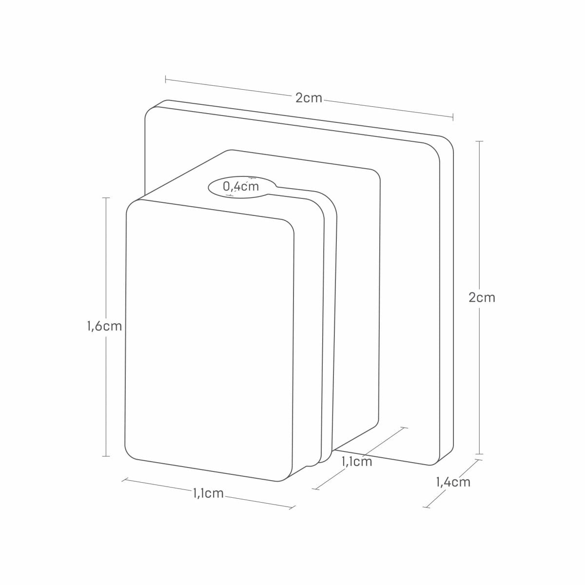 5 - pk Magnetisk kabelholder hvit - Lindas Dekor