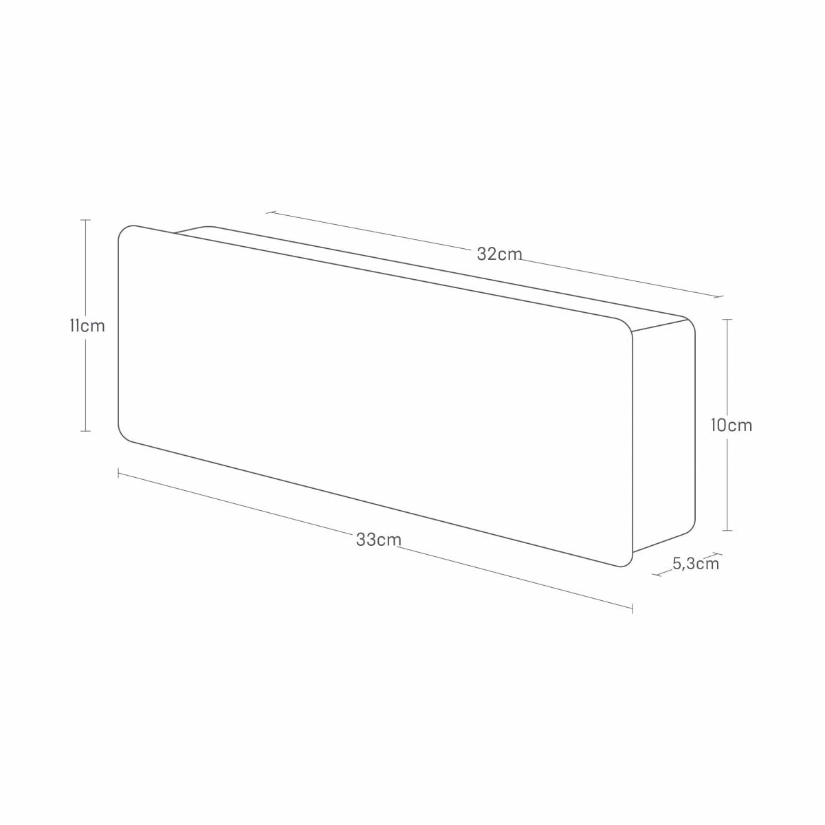 Bred nøkkelholder sort 33 x 11 x 5,3 cm - Lindas Dekor