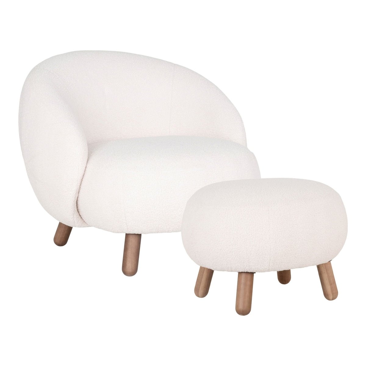 Savona sett lounge stol med puff - Lindas Dekor