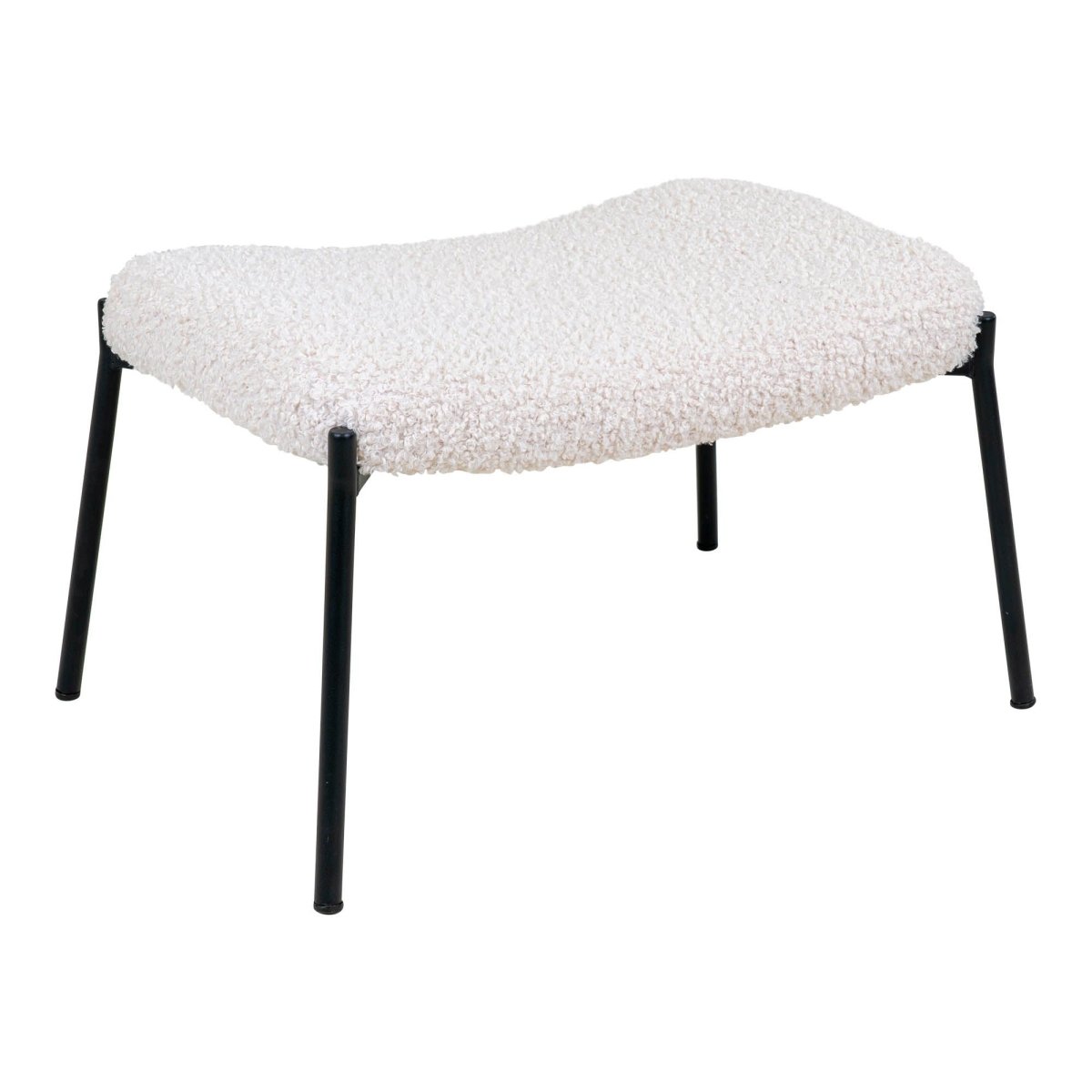 Glasglow sett lounge stol og puff hvit - Lindas Dekor