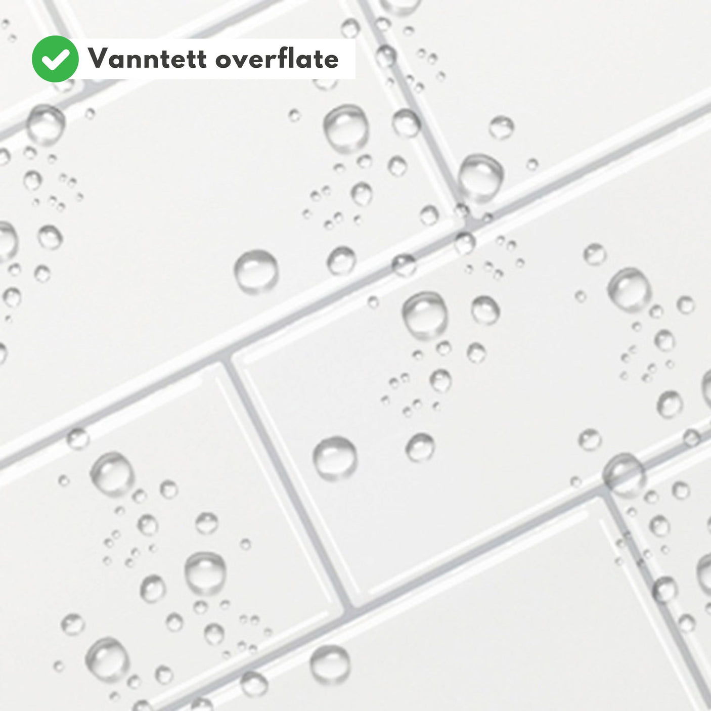 Nærbilde av subway hvit veggfliser med vanntett overflate som tåler fukt.