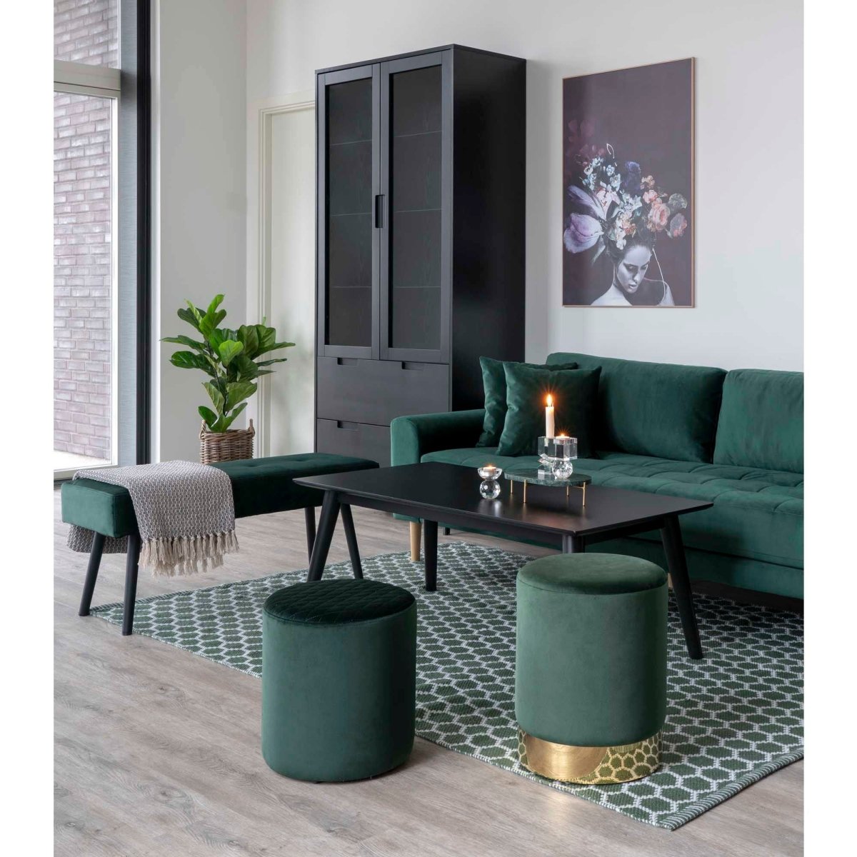 Lido 2,5 seters sofa mørkegrønn - Lindas Dekor