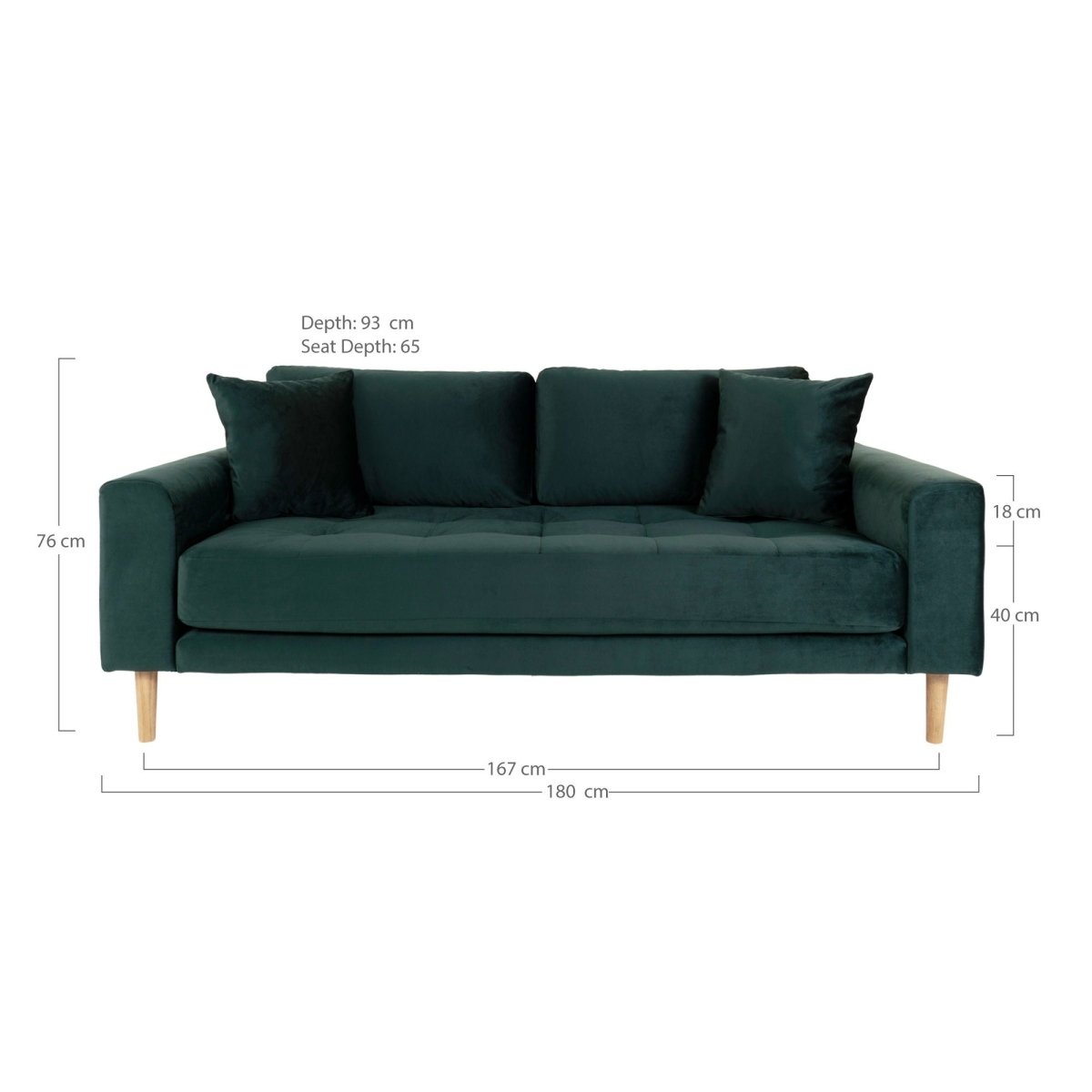 Lido 2,5 seters sofa mørkegrønn - Lindas Dekor
