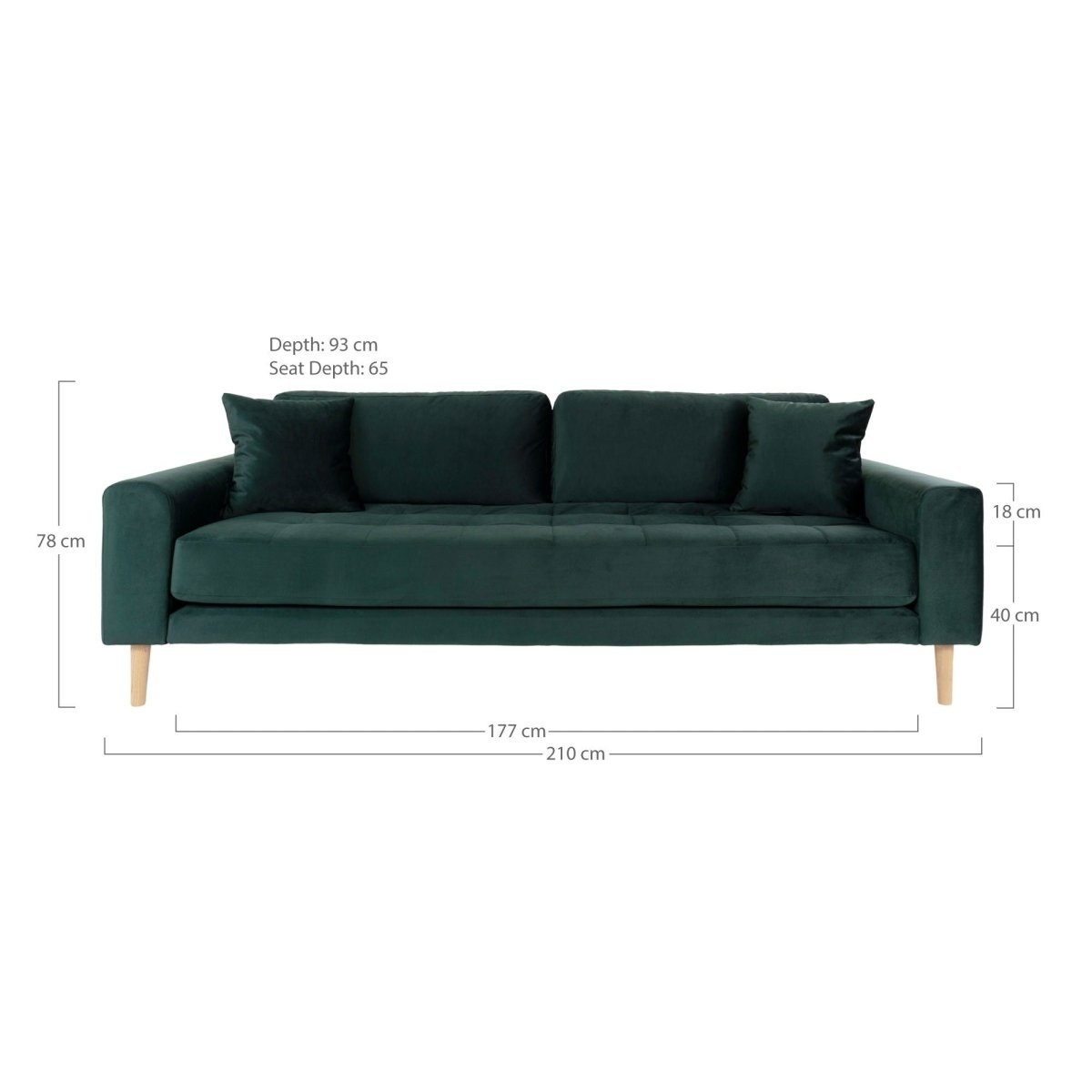Lido 3 seters sofa mørkegrønn - Lindas Dekor