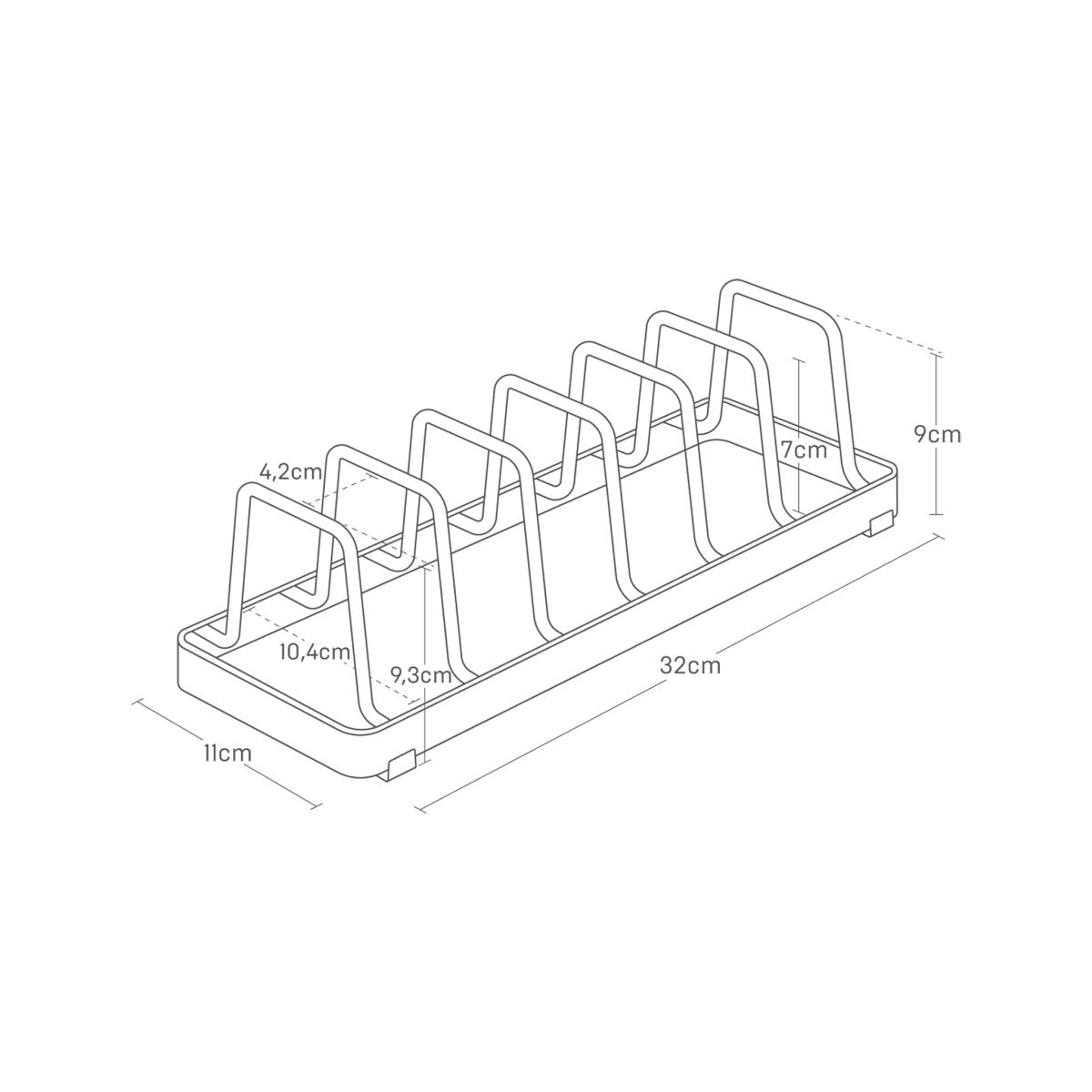 Tallerkenstativ hvit 32 x 11 x 9 cm - Lindas Dekor