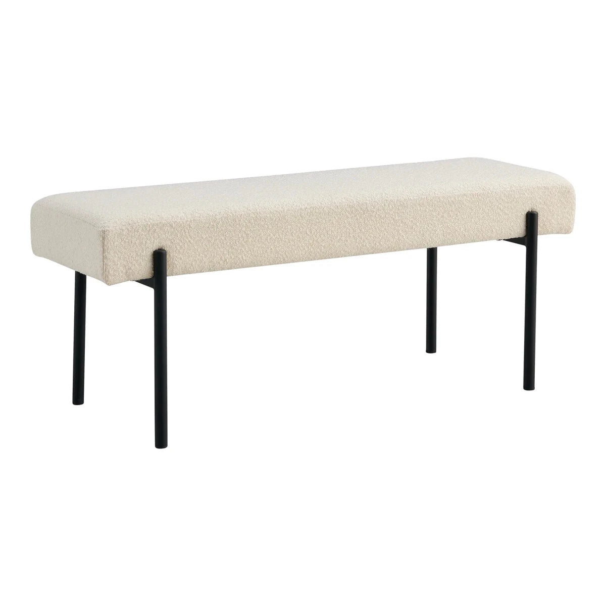 Swindon benk bouclé hvit 100 cm - Lindas Dekor