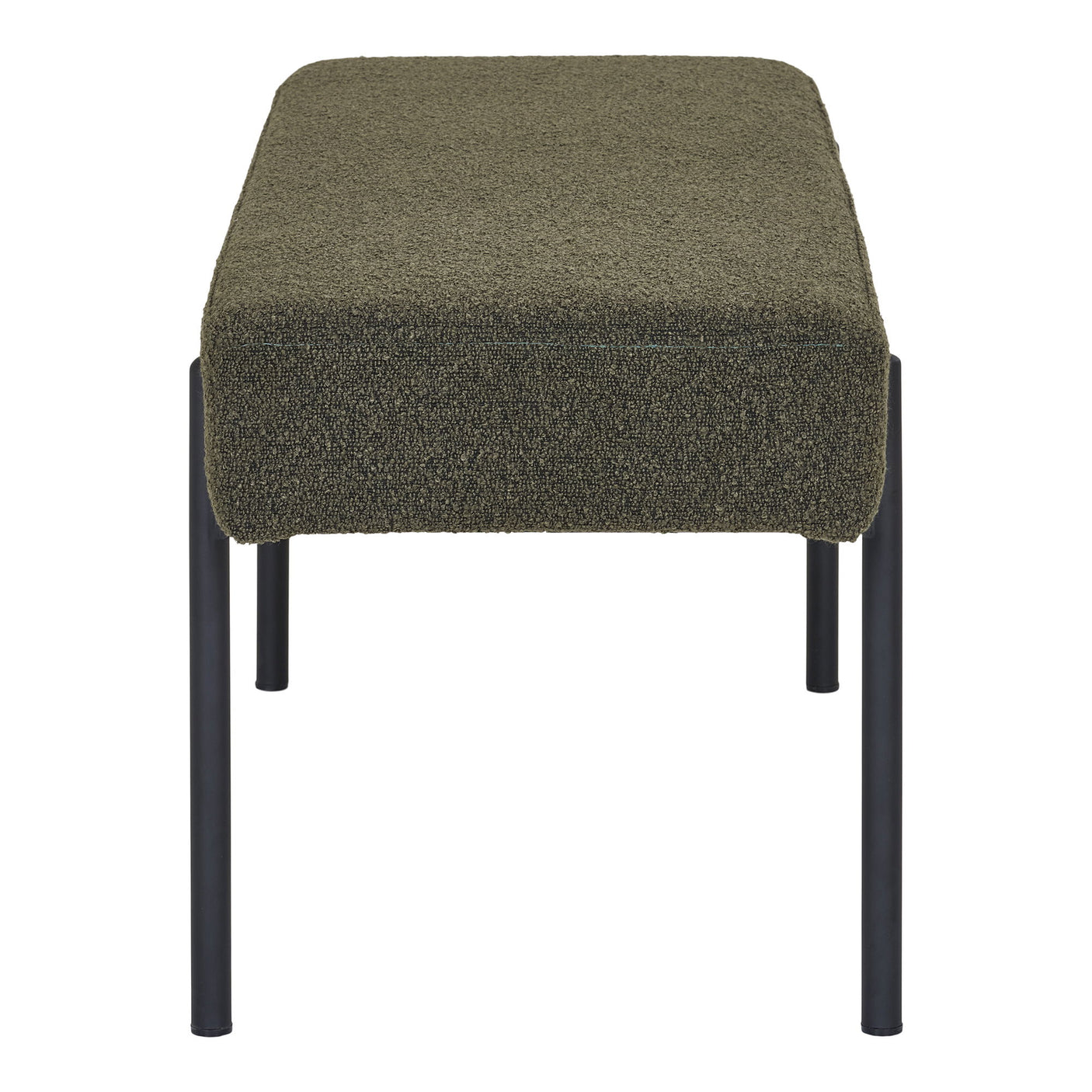 Swindon benk bouclé mørk grønn 100 cm - Lindas Dekor