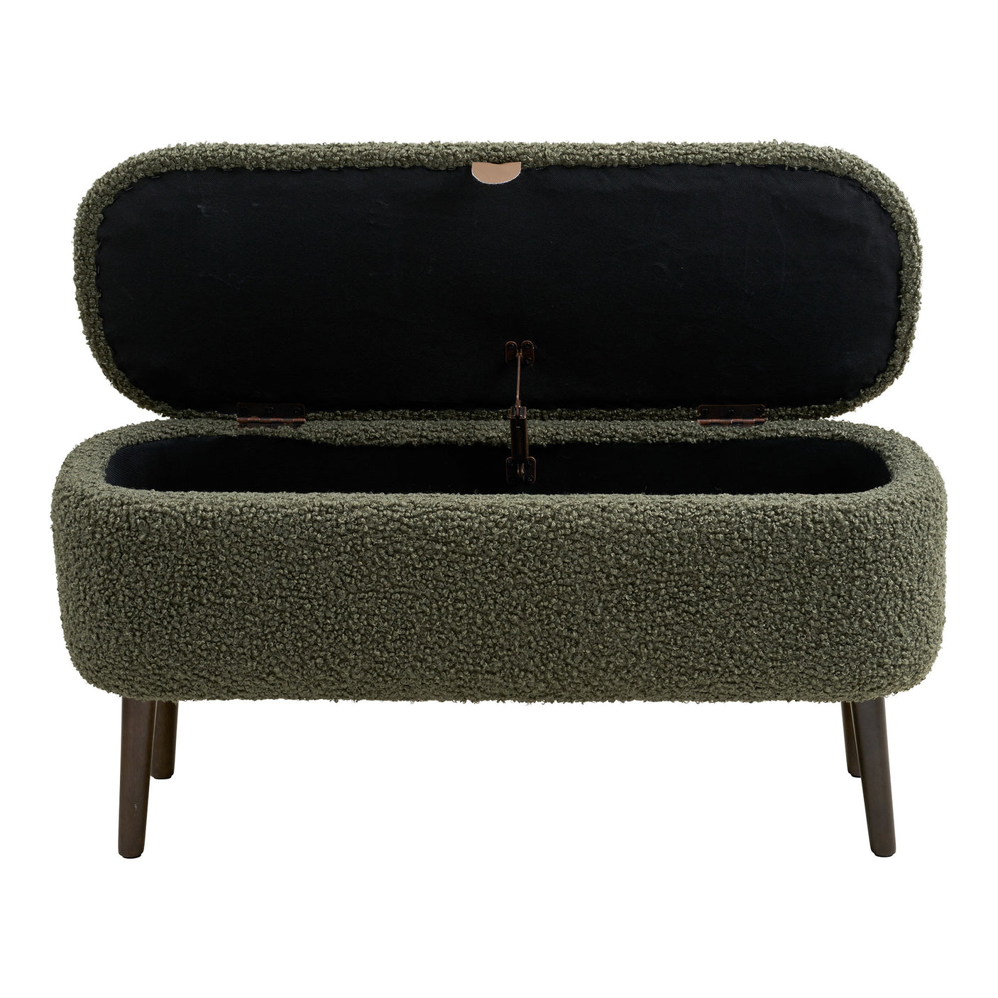 Harlow benk med oppbevaring teddy grønn 95x37x45 cm - bilde 3