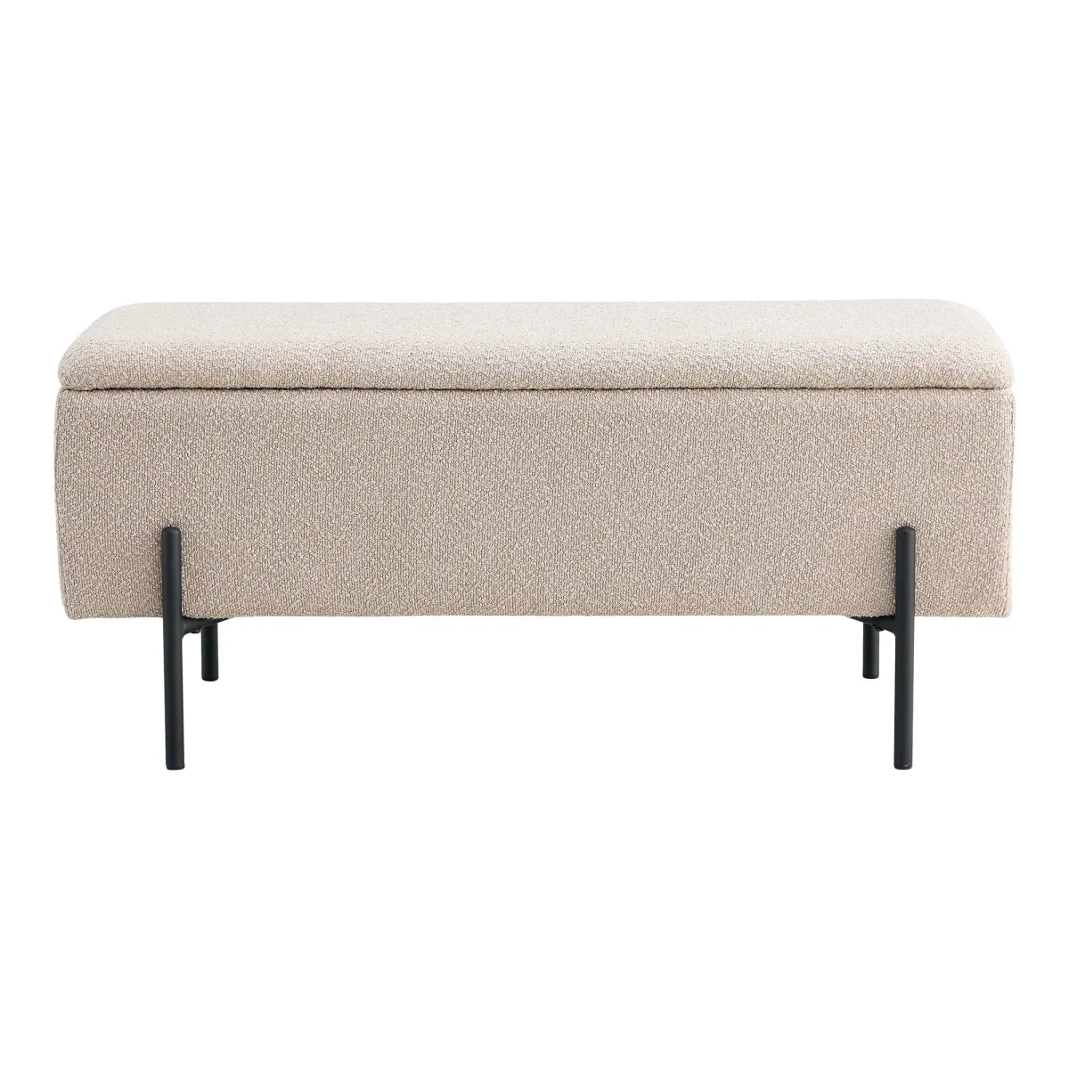 Watford benk med oppbevaring bouclé beige 95 cm - Lindas Dekor