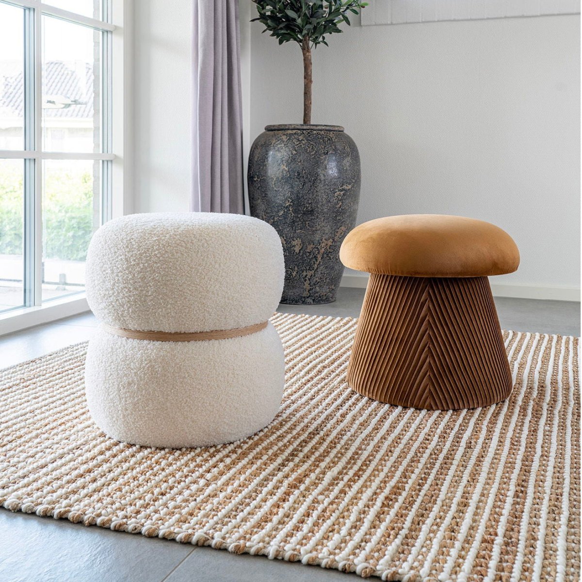 Hampton puff ø41 cm - Lindas Dekor