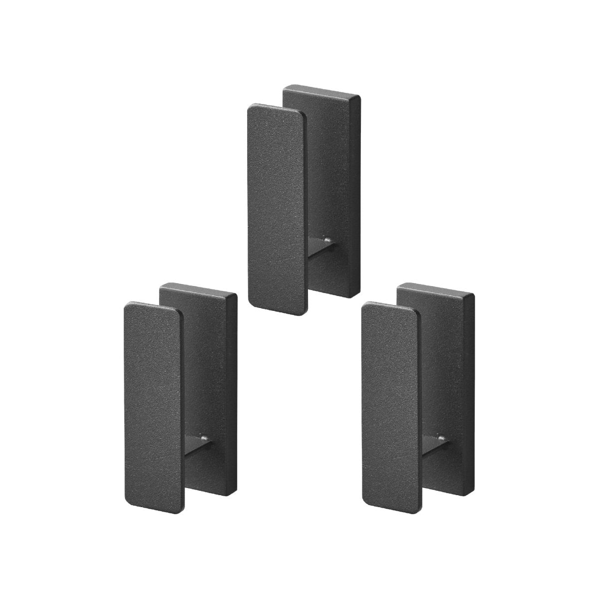 3 - pk veggkroker i metall sort - Lindas Dekor