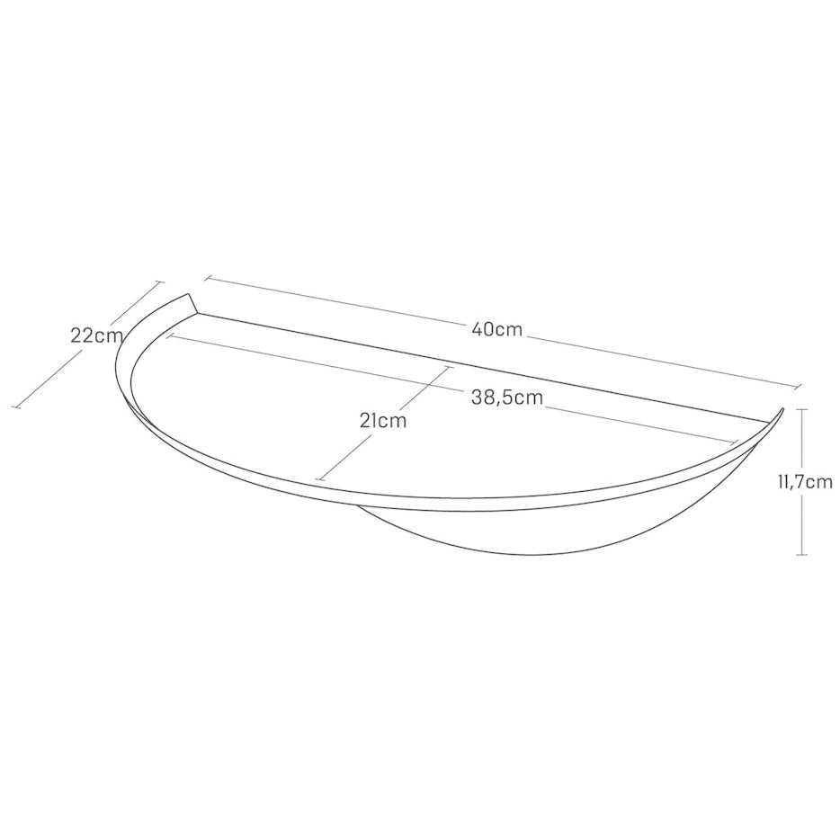 Vegghylle halvrund sort