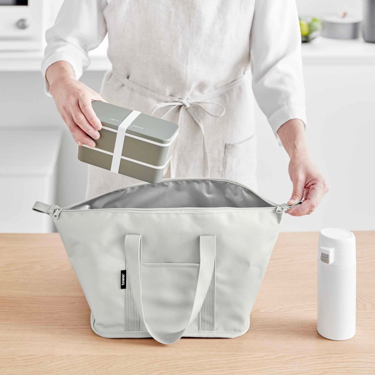Kjølebag grå sammenleggbar 51 x 18 cm - Lindas Dekor
