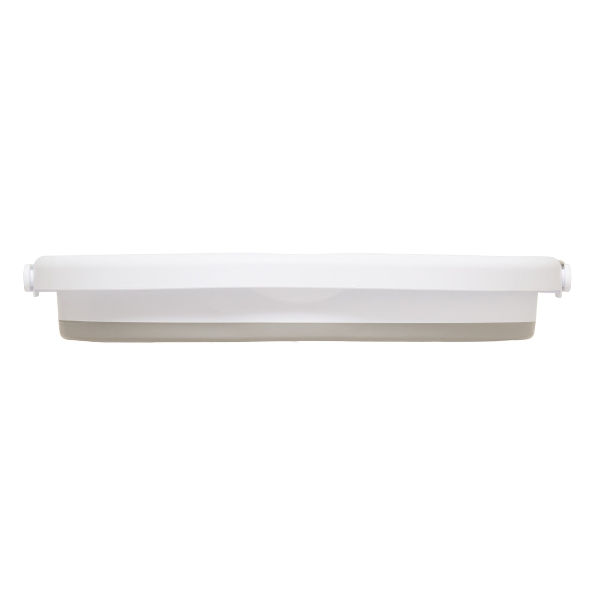 Sammenleggbar bøtte 10 liter grå, bøtta sammenslått sett fra siden