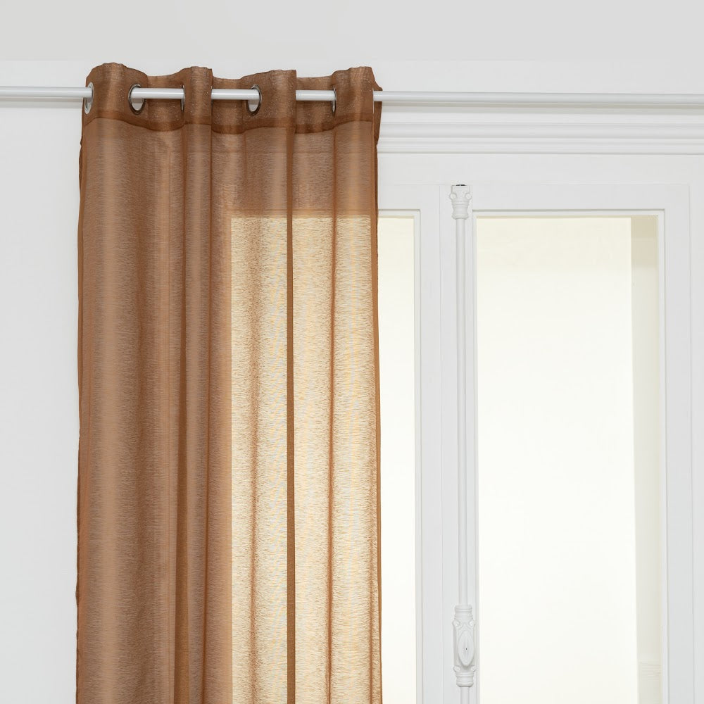 Moly transparent gardin i varm kanel, 135 x 240 cm