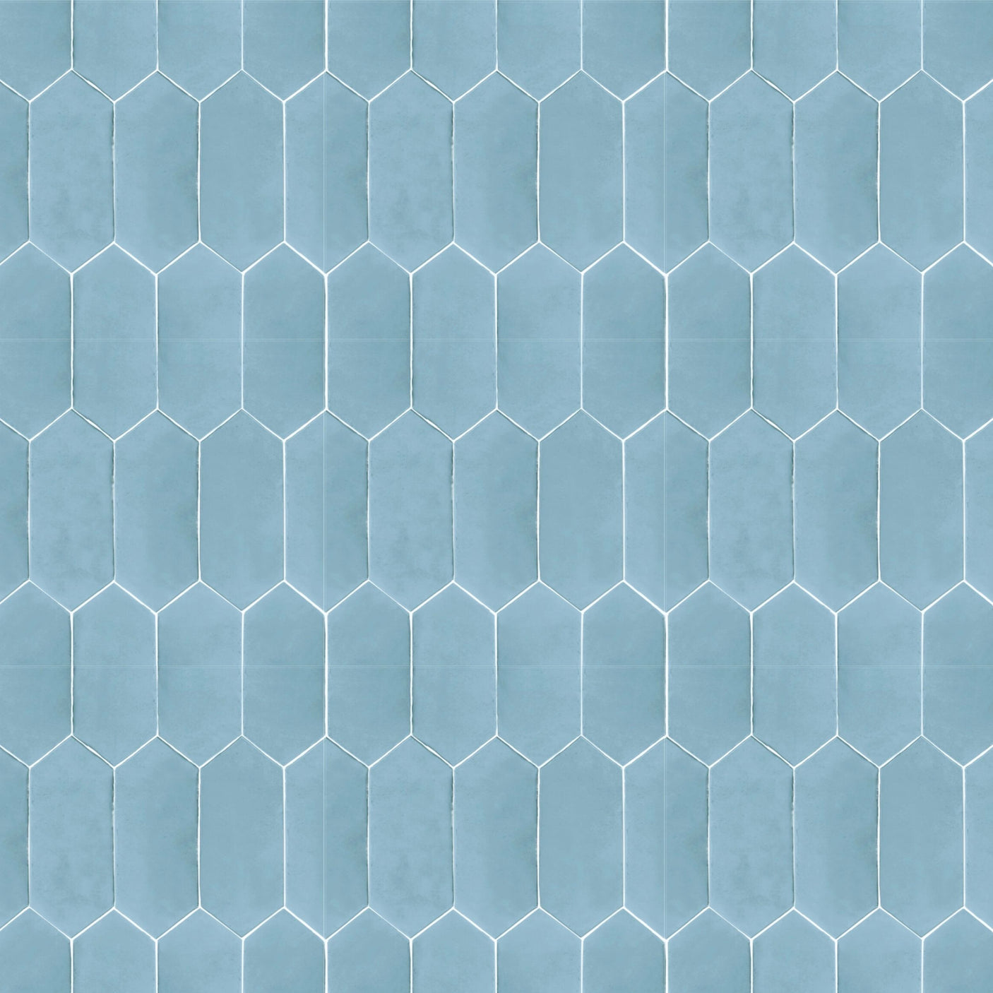 Mathilde blå selvklebende fliser imiterer fliser med et hexagonalt mønster i en nydelig og behagelig blåfarge. Passer til alle rom.