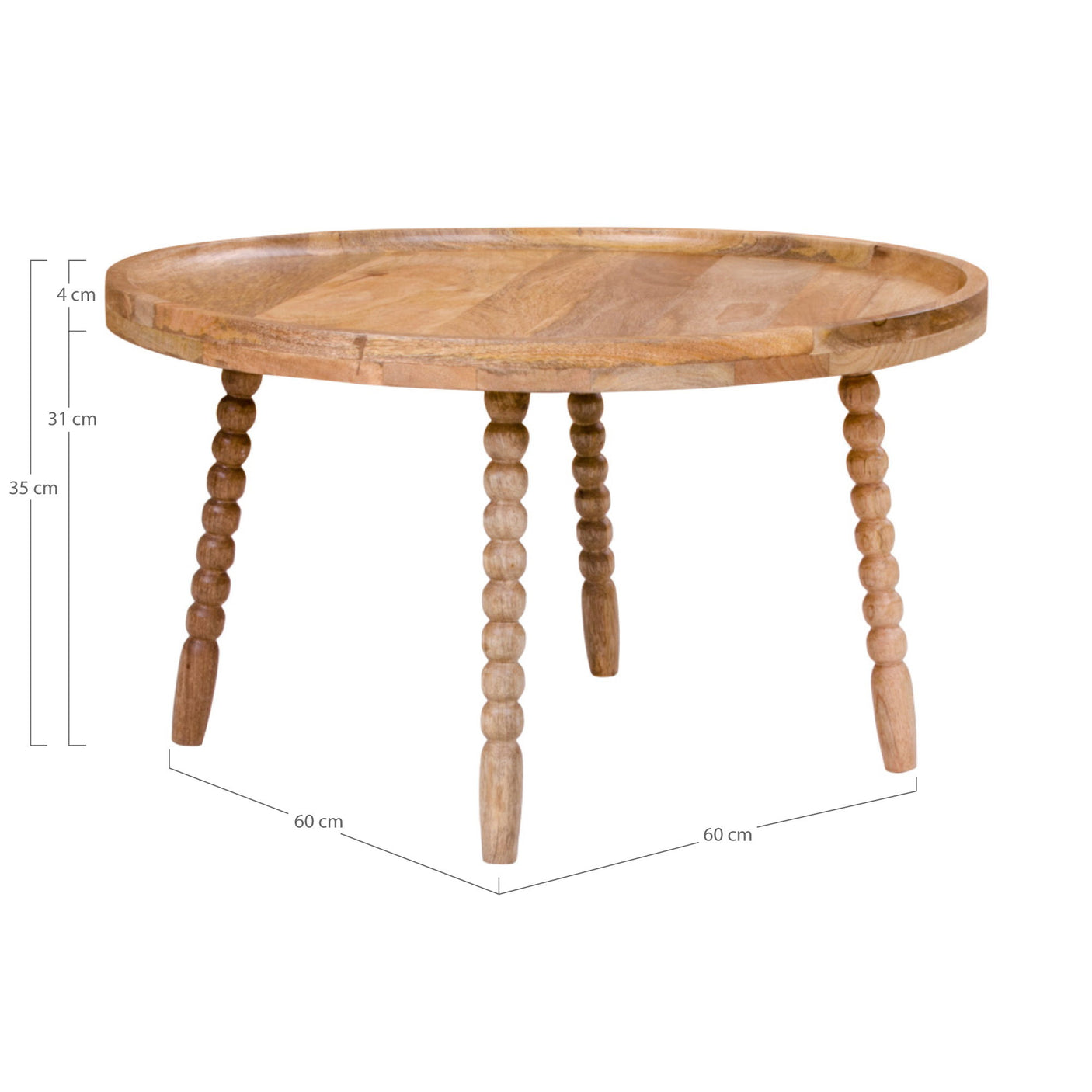 Jammu sofabord mango natur ø60 cm