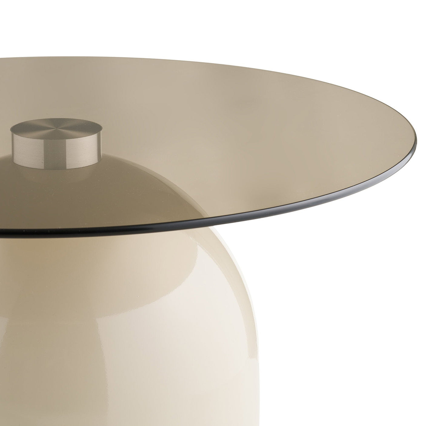 Ravello sofabord herdet glass grå/beige ø70 cm