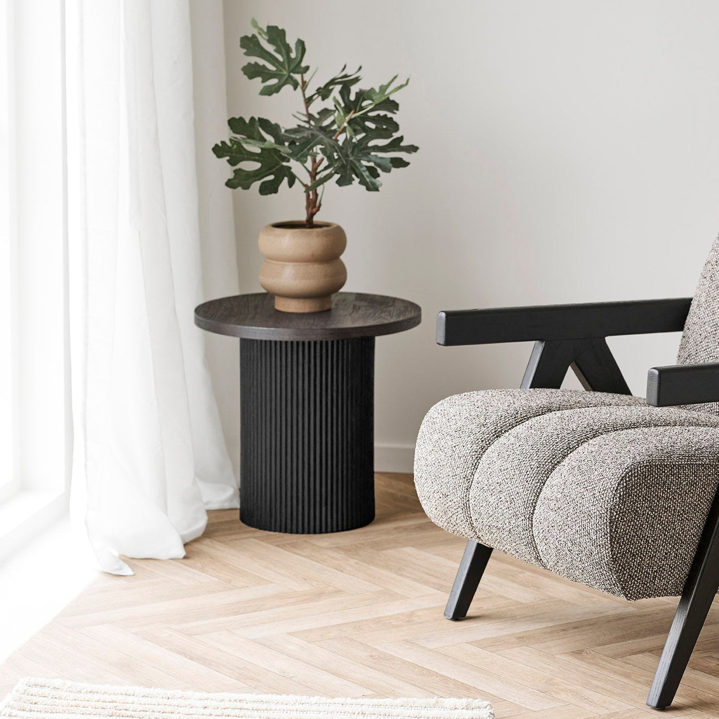 Boavista sidebord mørk brun ø48 cm