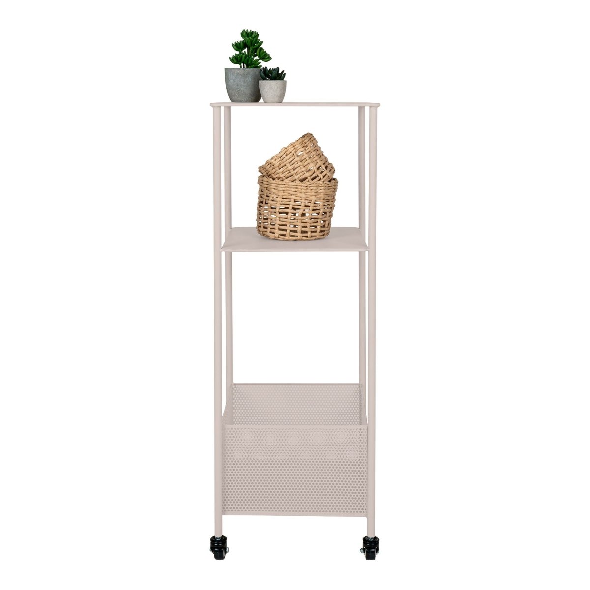 Torres vogn med tre hyller 35 x 35 x 100 cm, sand - Lindas Dekor