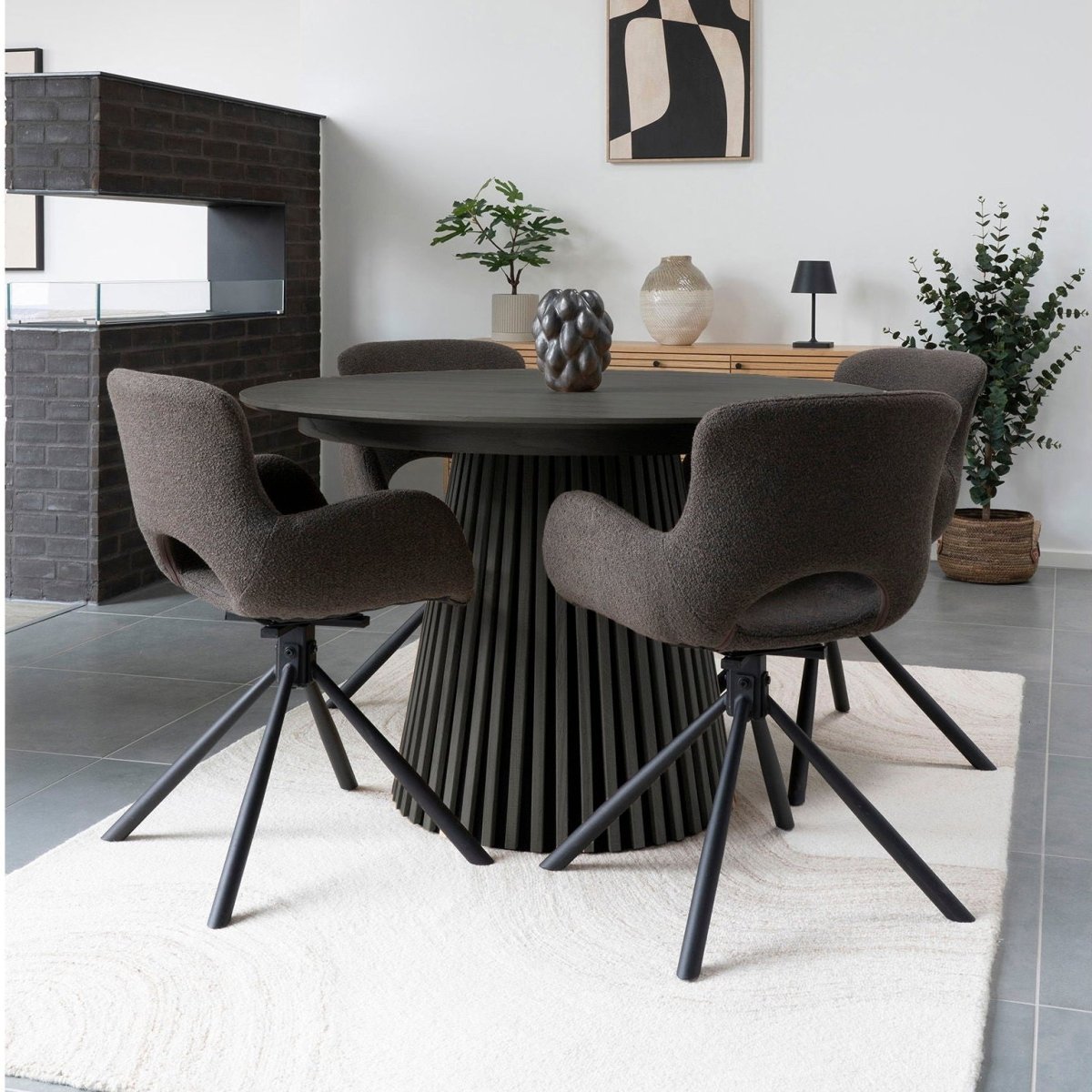 Osaka spisebord sort eikefiner 140 cm - Lindas Dekor
