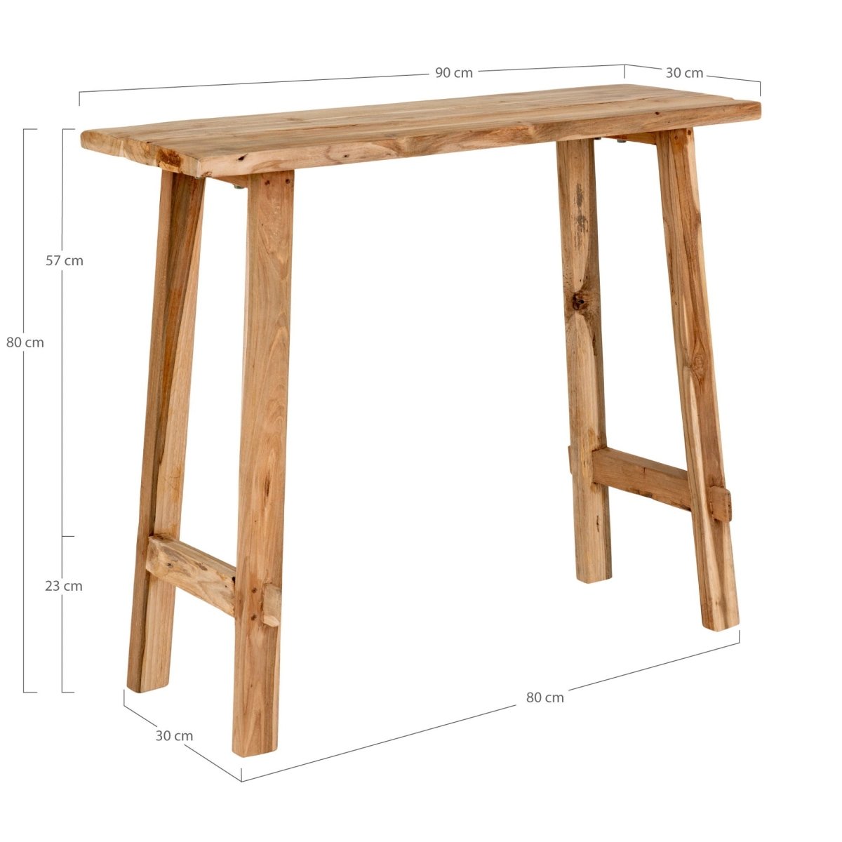 Girona konsollbord teak 90 x 30 x 80 cm - Lindas Dekor