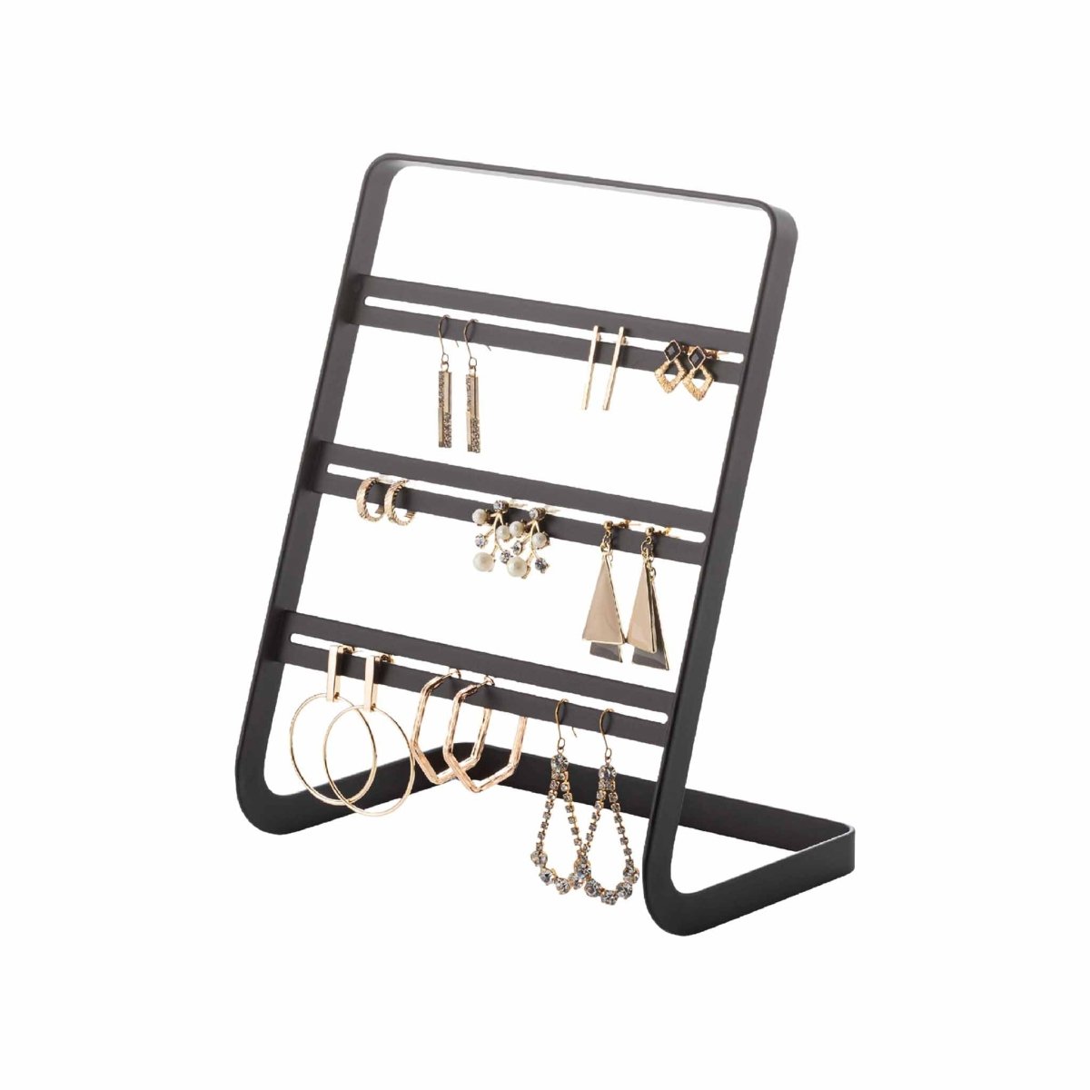 Ăredobbstativ sort 3 nivĂ„er stĂ„l 15 x 19,7 cm - Lindas Dekor