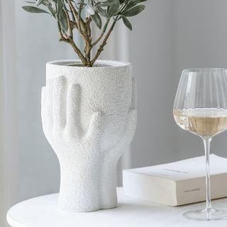 Hands vase, hvit