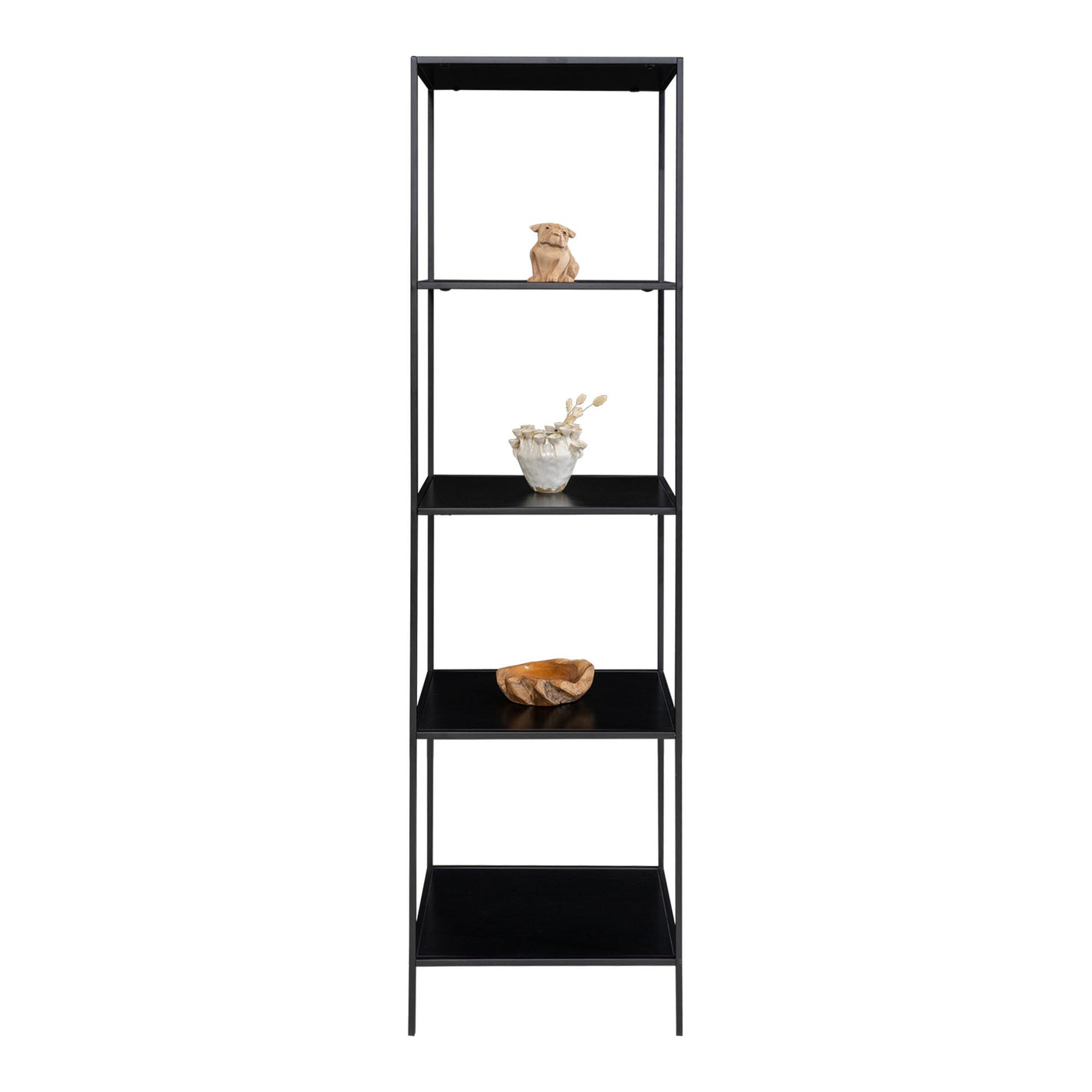 Vita bokhylle 5 hyller sort 51 x 36 x 170 cm