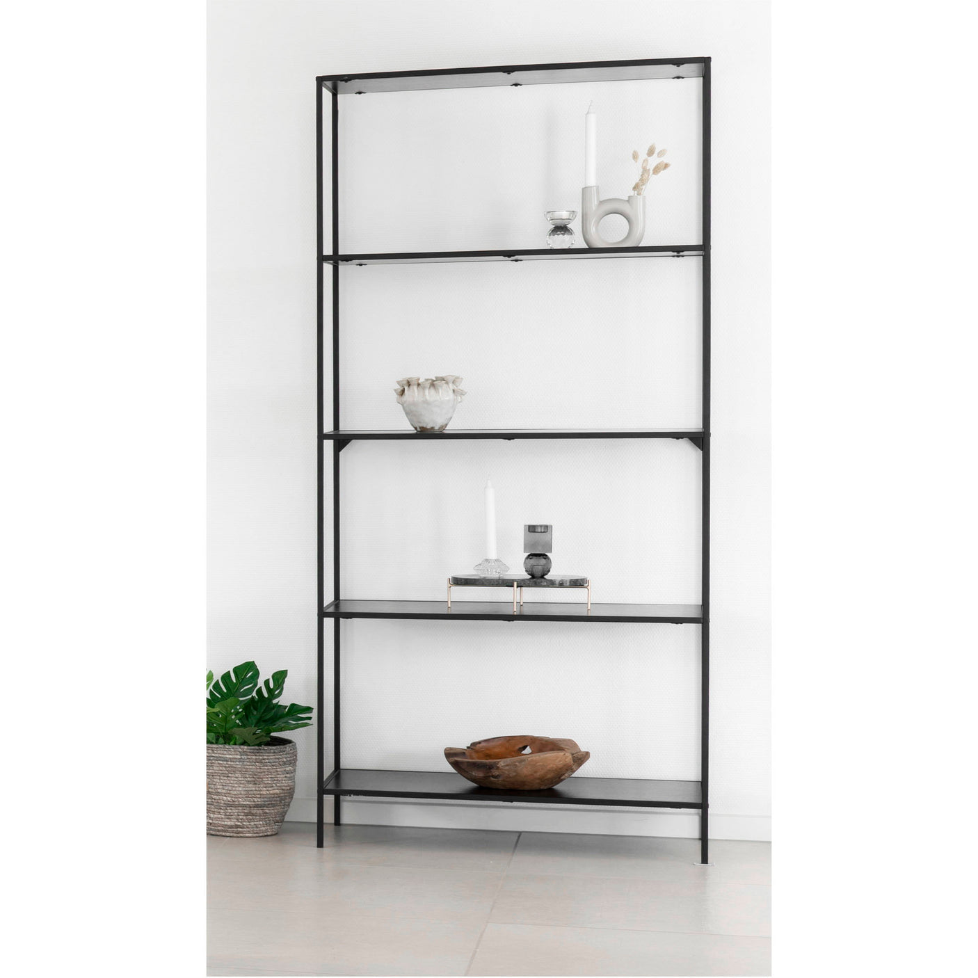 Vita bokhylle 5 hyller sort 80 x 36 x 170 cm