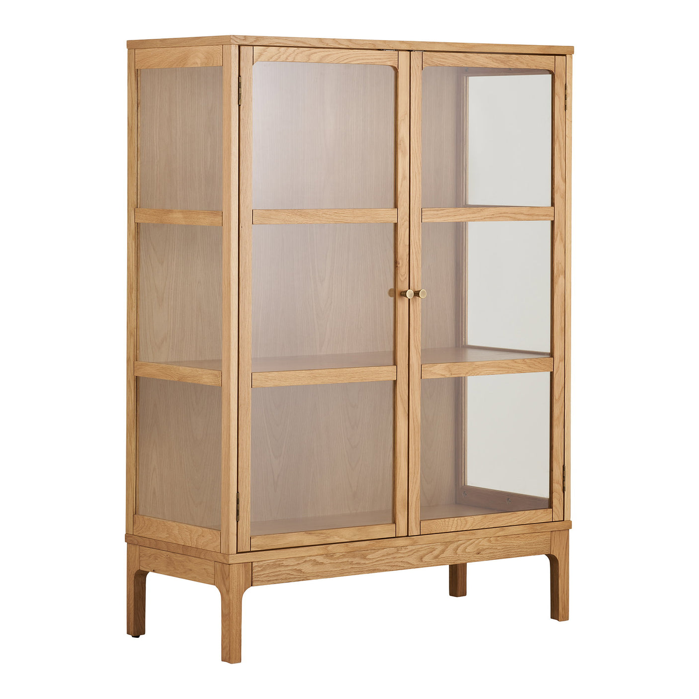 Zamora vitrineskap 2 glassdører eik natur 90x40x126 cm - bilde 2
