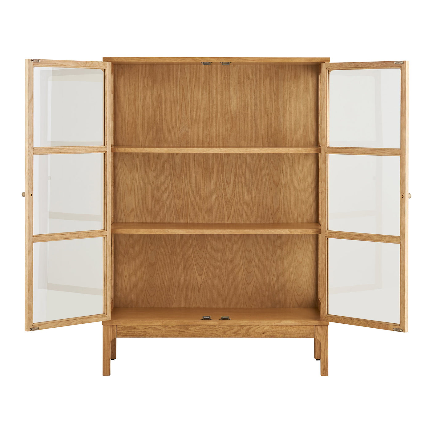Zamora vitrineskap 2 glassdører eik natur 90x40x126 cm - bilde 3