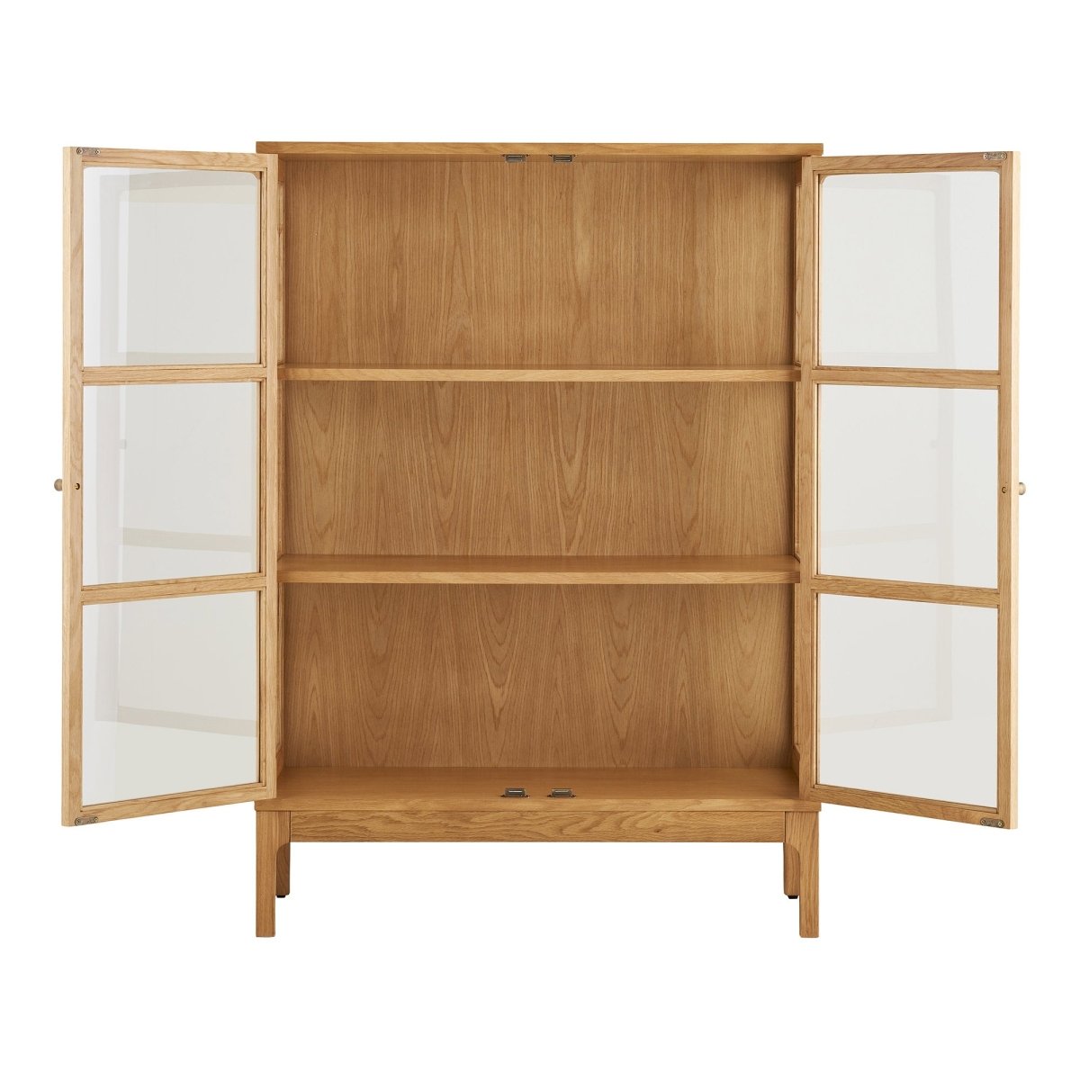 Zamora vitrineskap 2 glassdører eik natur 90x40x126 cm - bilde 3