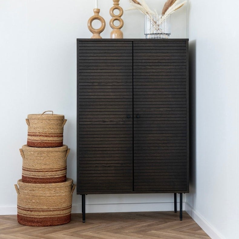 Kyoto skap smoked oak veneer 80 x 40 x 130 cm - Lindas Dekor