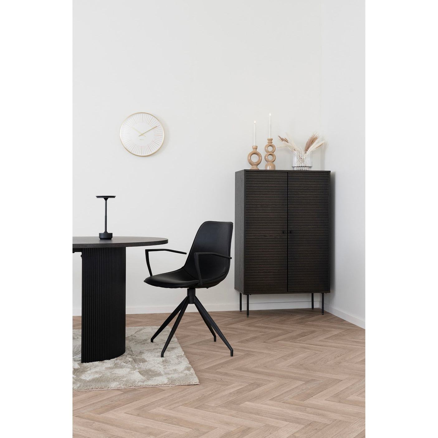 House Nordic Kyoto skap, smoked oak veneer 80 x 40 x 130 cm