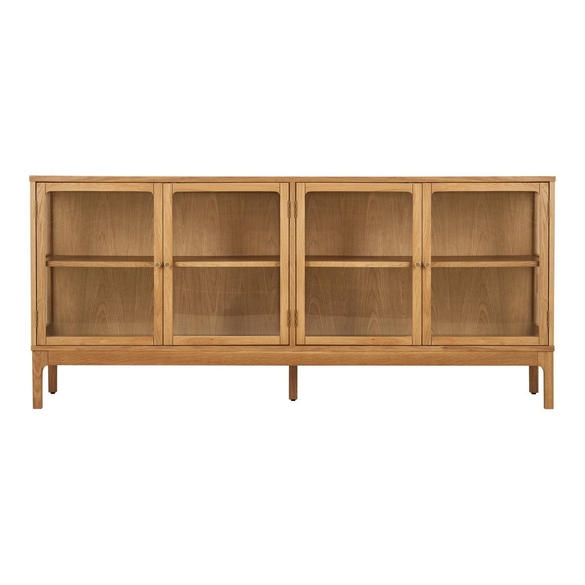 Zamora skjenk med 4 glassdører i eik natur – 180x40x80 cm fra House Nordic