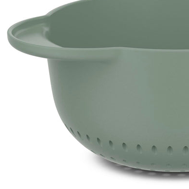 Grønt dørslag i polypropylen med håndtak på begge sider