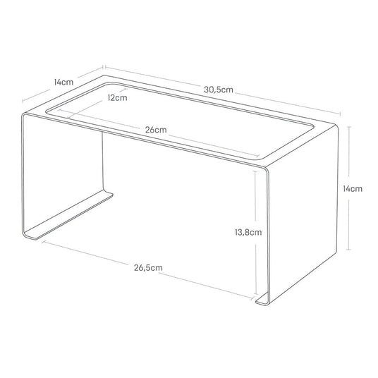 Stabelbar hylle smal hvit 30,5 x 14 cm - Lindas Dekor