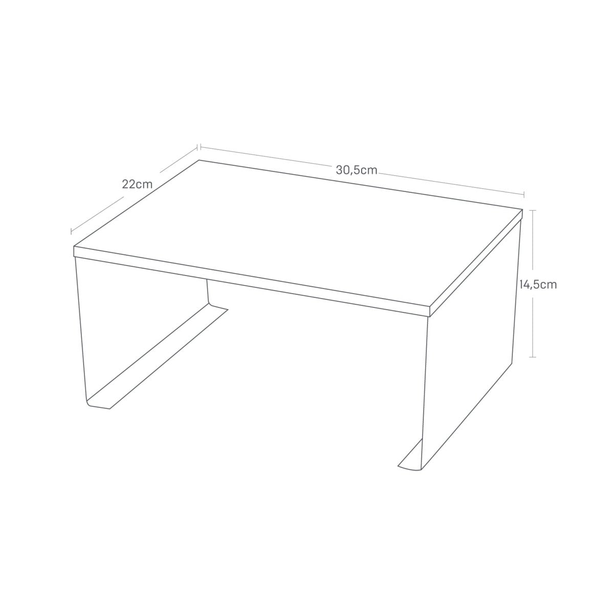 Stabelbar hylle bred hvit 30,5 x 22 cm - Lindas Dekor