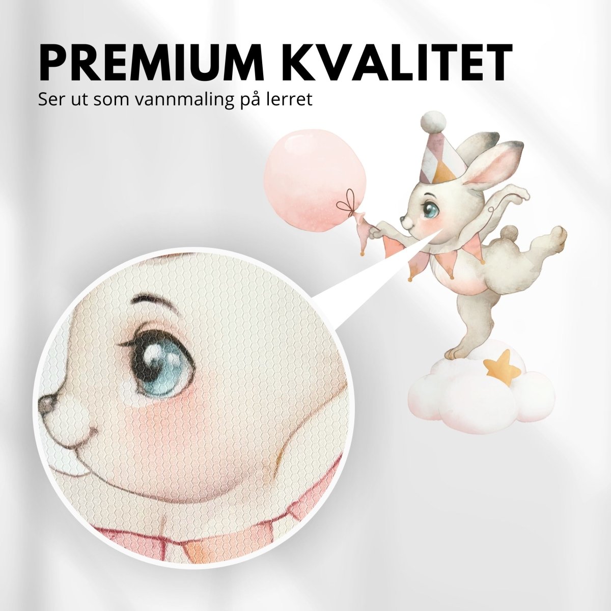 Kanin på sky klistremerke - Lindas Dekor