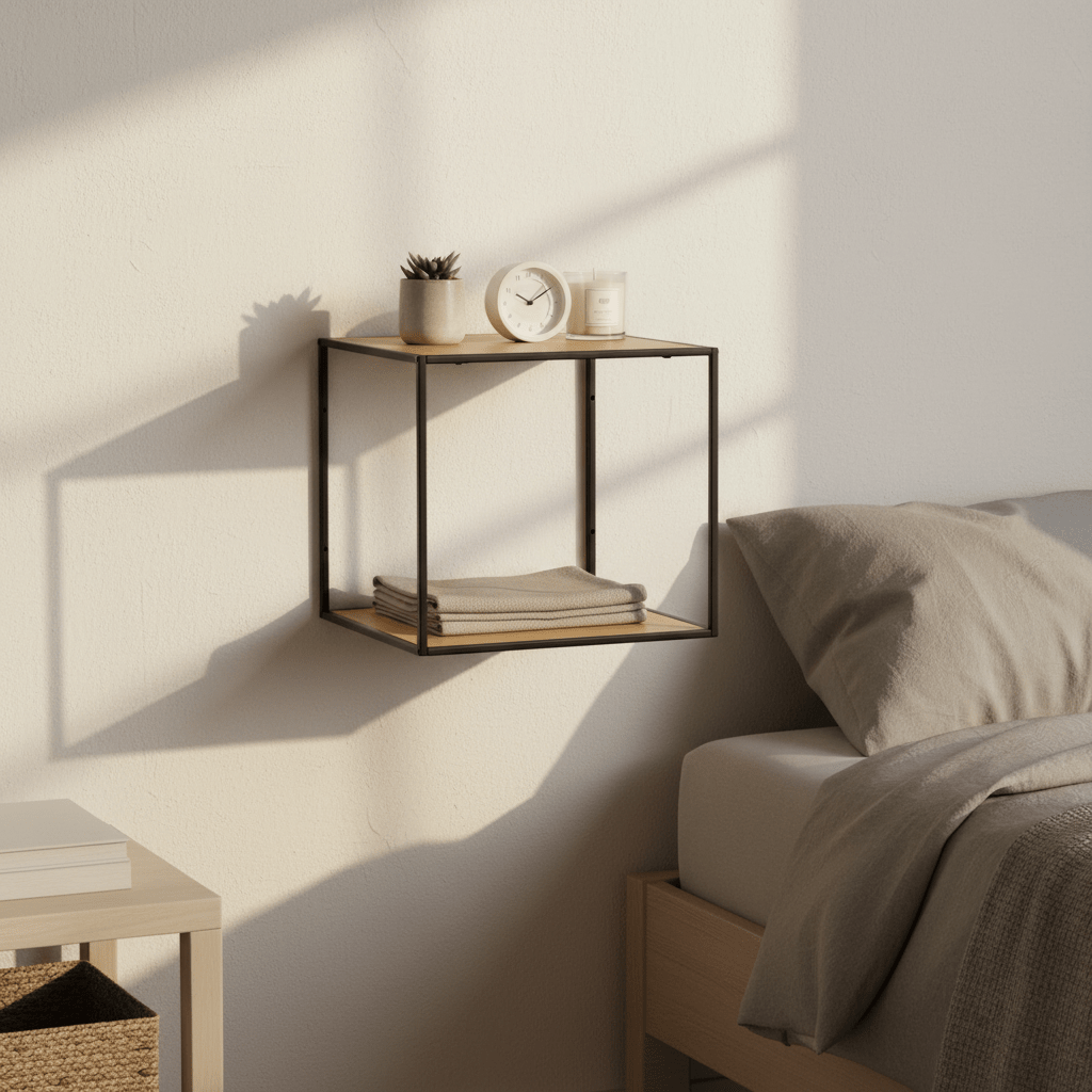 Vita vegghylle eikelook sort ramme 36 x 36 cm - Lindas Dekor
