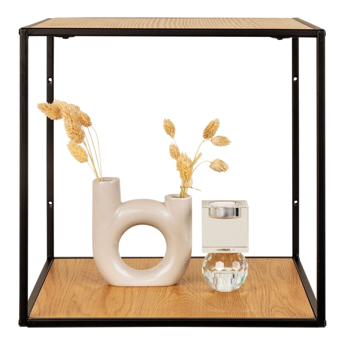 Vita vegghylle eikelook sort ramme 36 x 36 cm - Lindas Dekor