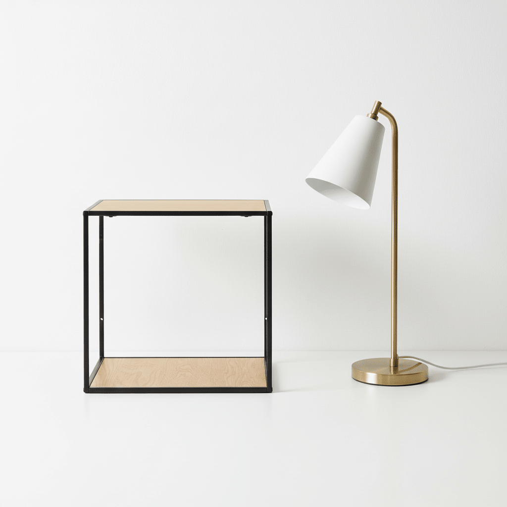 Vita vegghylle eikelook sort ramme 36 x 36 cm - Lindas Dekor