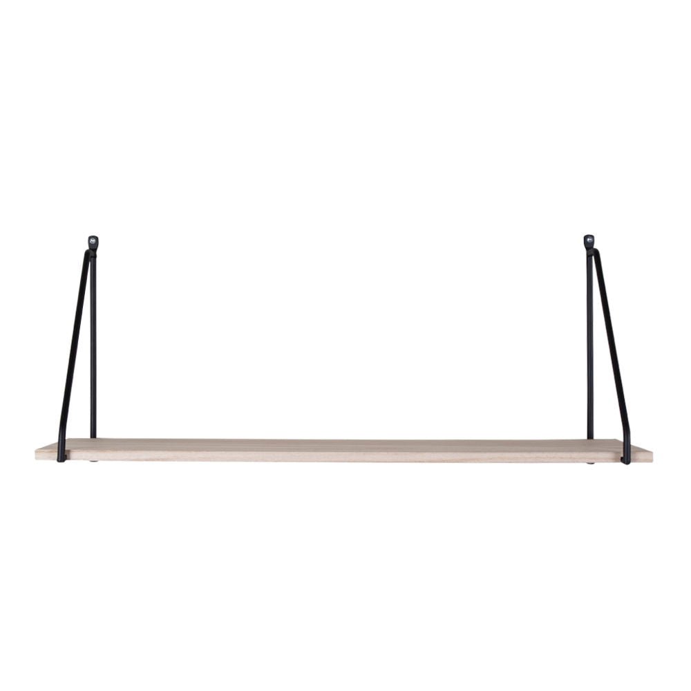 Arnhem vegghylle trehylle sort ramme 65 x 17 cm - Lindas Dekor