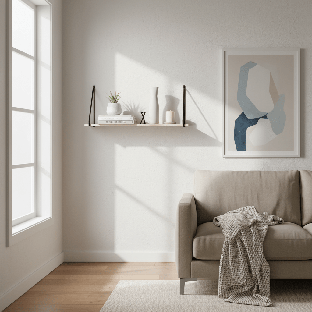 Arnhem vegghylle trehylle sort ramme 65 x 17 cm - Lindas Dekor