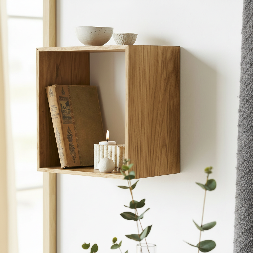 Lattoon vegghylle eik natur 30 x 18 x 30 cm