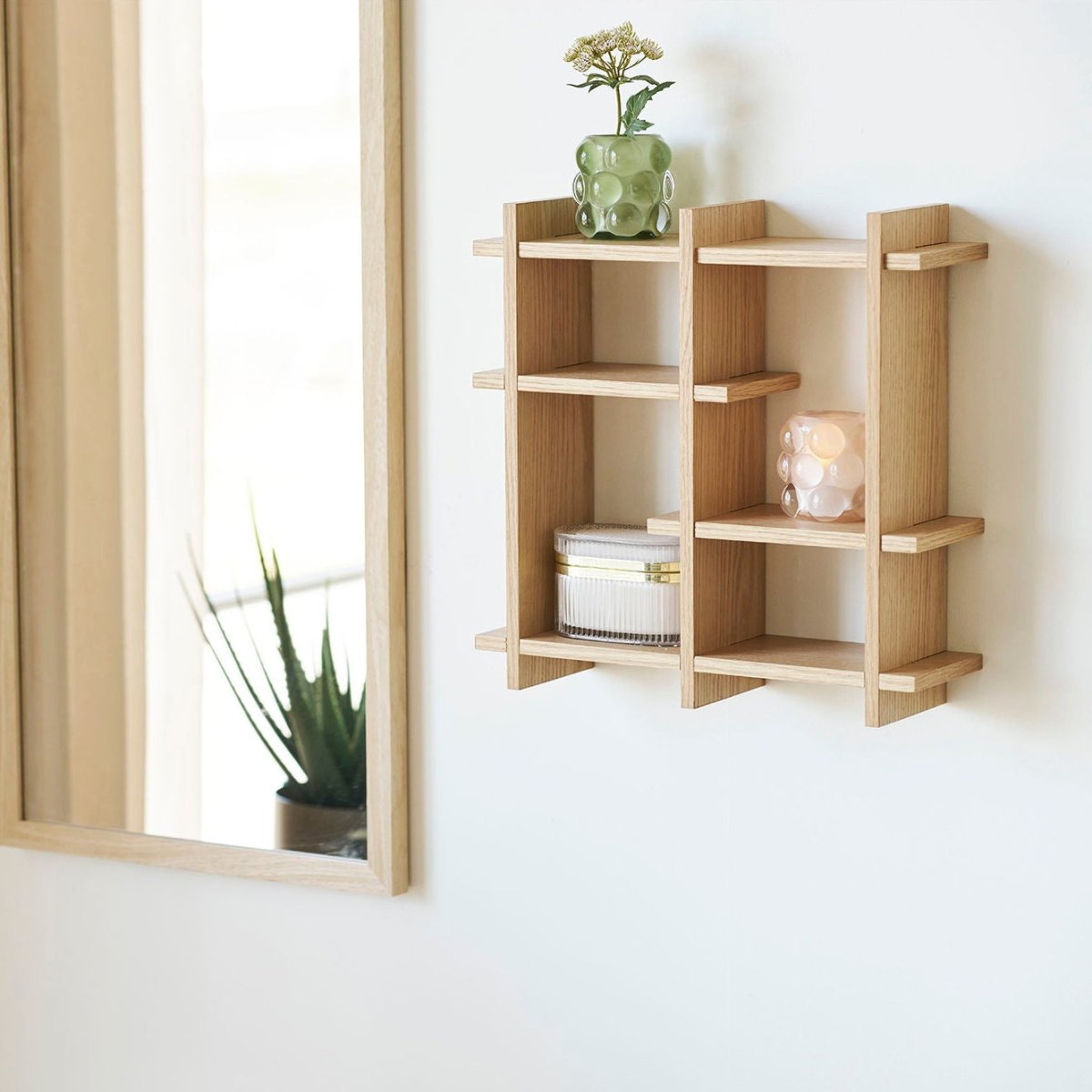 Olsberg vegghylle eikefiner natur 40 x 12 x 40 cm - Lindas Dekor