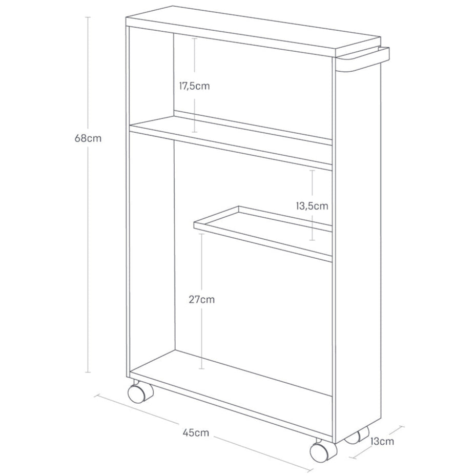 Sort hylle med stabil konstruksjon og minimalistisk uttrykk.